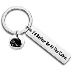 Cottage County Jewelry Lake Life Gift Cabin Gift I’m Rather Be at The Cabin Key Chain