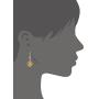BONALUNA Pressed Flower Yellow Gold Plated Circle Dangle Drop Earrings