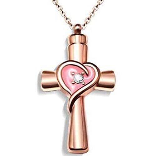 Jude Jewelers Stainless Steel Christian Cross Memorial Cremation Ash Urn Pendant Necklace