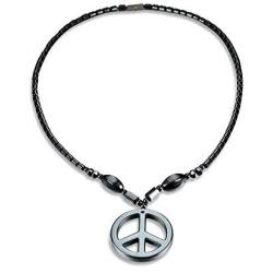 Xileg Black Leather Anti-War Peace Sign Symbol Pendants Necklaces for Women Jewelry Charm Men Boys Long Necklace