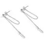 Bar Dangle Earrings With Chain for Women Minimalist 925 Sterling Silver Stud Earrings Bar Dangle Earrings With Chain for Women Minimalist 925 Sterling Silver Stud Earrings