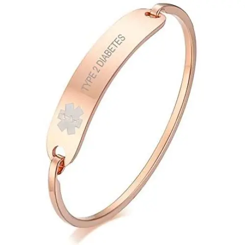 Free Custom Engraving Stainless Steel Catch Hook Oval Fit Medical Alert ID Bangle Bracelet Free Custom Engraving Stainless Steel Catch Hook Oval Fit Medical Alert ID Bangle Bracelet