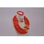 laanc Highly Necklace Jewelry Sets Natural Coral 4 Rows Orange-Gold Nigerian Women African Beads A-039D laanc Highly Necklace Jewelry Sets Natural Coral 4 Rows Orange-Gold Nigerian Women African Beads A-039D