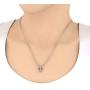 1/2 Carat Diamond Cross Pendant Necklace in 14K White Gold (Silver Chain Included)