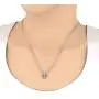 1/2 Carat Diamond Cross Pendant Necklace in 14K White Gold (Silver Chain Included)