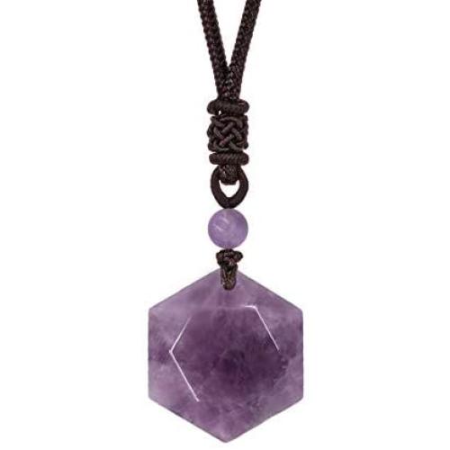 OCARLY Black Obsidian/Blue Sandstone Star of David Necklace Hexagram Amulet Gemstone Pendant Jewish Religious Jewelry for Men Women