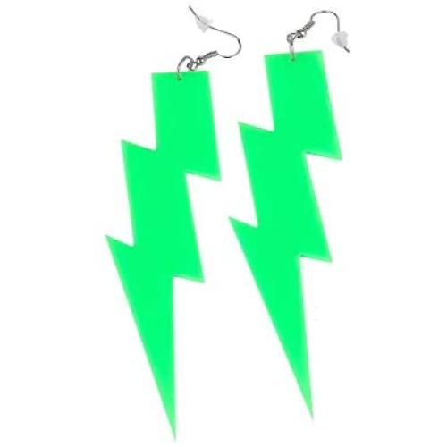 Lightning Bolt Dangle Earrings Acrylic Flash Bolt Drop Earrings Personalized 80s Costumes Accessories for Women Girls Party Jewelry Gifts
