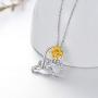 925 Sterling Silver Heart Shape Flower Necklace Collections Sunflower Sunshine Necklace Rose Pendant Necklace Jewelry For Women Girls for Her Birthday Christmas Gifts