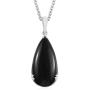 Shop LC Delivering Joy Black Onyx Pendant Necklace 20'' 925 Sterling Silver Stainless Steel Fashion Jewelry for Women