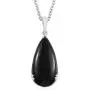 Shop LC Delivering Joy Black Onyx Pendant Necklace 20'' 925 Sterling Silver Stainless Steel Fashion Jewelry for Women