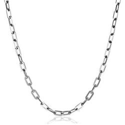 Verona Jewelers 925 Sterling Silver 3MM 4.5MM 5.5MM Mariner Anchor Link Chain Necklace- Square Link Cable Link Necklace Chain, Twist Link Necklace, Rolo Chain Necklace