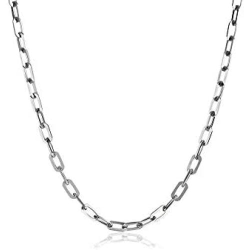 Verona Jewelers 925 Sterling Silver 3MM 4.5MM 5.5MM Mariner Anchor Link Chain Necklace- Square Link Cable Link Necklace Chain, Twist Link Necklace, Rolo Chain Necklace