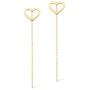 GELIN Open Heart Earrings Women Ear Line Dangle Drop Earrings in 14k Solid Gold