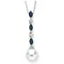 KATARINA Diamond Jewelry Set with Fresh Water Pearl and Sapphire in 14K White Gold (0.08 cttw) KATARINA Diamond Jewelry Set with Fresh Water Pearl and Sapphire in 14K White Gold (0.08 cttw)