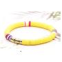 ATIMIGO 5Pcs Colorful Beads Heishi Bracelets Handmade Rainbow Boho Surfur Bracelets Set Stackable Stretch Summer Beach Jewelry for Women Men Girls