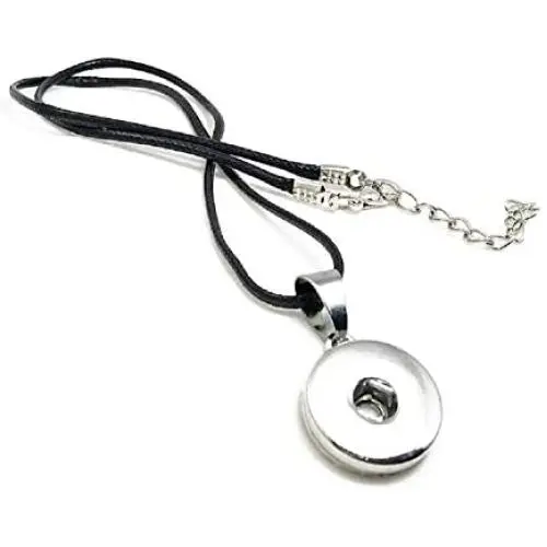 Pizazz Studios 18mm 20mm Snap Charm Leather Cord Necklace Pizazz Studios 18mm 20mm Snap Charm Leather Cord Necklace