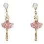 Sweet Dancing Girl Long Stud Earrings for Teen Girl Temperament Inlay Rhinestone Ballerina Drop Dangle Earrings for Women Jewelry