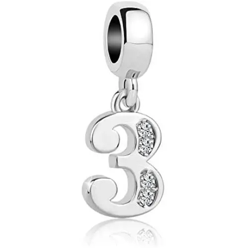 QueenCharms Clear Crystal 0-9 Number Charms Beads Bracelets & Necklaces (3) QueenCharms Clear Crystal 0-9 Number Charms Beads Bracelets & Necklaces (3)