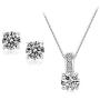 UDORA Cubic Zirconia Necklace Earrings Jewelry Set for Bridal Bridesmaid Wedding Party Prom