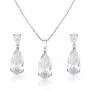 Wedding Jewelry Set for Bridesmaids - Sterling Silver Teardrop CZ Crystal Cubic Zirconia Rhinestone Diamond Bridal Necklace Earrings Set for Bride Mother of Bride Party Prom Birthstone Costume Jewelry Wedding Jewelry Set for Bridesmaids - Sterling Silver Teardrop CZ Crystal Cubic Zirconia Rhinestone Diamond Bridal Necklace Earrings Set for Bride Mother of Bride Party Prom Birthstone Costume Jewelry