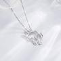 CELESTIA 925 Sterling Silver Memory Elephants Giraffe Angel Necklace, Animals Jewelry for Women Gifts for Her