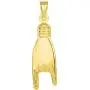 14k Yellow Gold Hand Charm Mano Cornuto Good Luck Sign Pendant (35mm x 10mm) 14k Yellow Gold Hand Charm Mano Cornuto Good Luck Sign Pendant (35mm x 10mm)