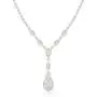 JanKuo Jewelry Rhodium Plated Bridal Long Dangle Teardrop CZ Necklace Earrings Jewelry Set, 17'' JanKuo Jewelry Rhodium Plated Bridal Long Dangle Teardrop CZ Necklace Earrings Jewelry Set, 17''