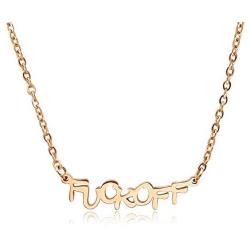 TUSHUO Fuck Off Pendant Necklace Middle Finger Ear Stud Jewelry Set