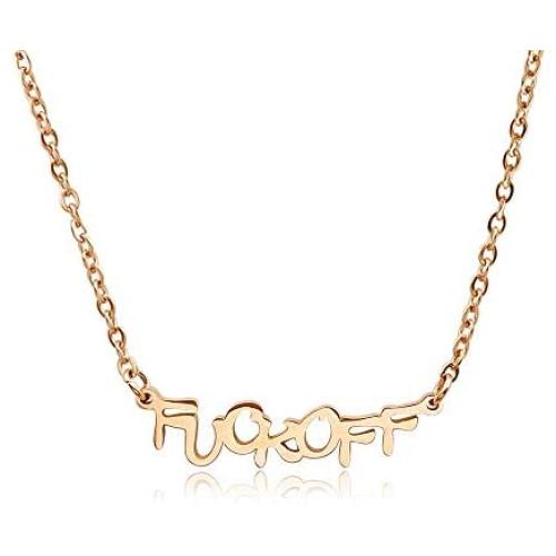 TUSHUO Fuck Off Pendant Necklace Middle Finger Ear Stud Jewelry Set