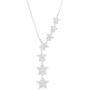 Tstars Star Necklace Jewelry for Women Sterling Silver Chain Pendant Valentines Necklace for Women Seven Stars Rhodium Plated