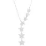 Tstars Star Necklace Jewelry for Women Sterling Silver Chain Pendant Valentines Necklace for Women Seven Stars Rhodium Plated