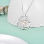 Ballerina Necklace 925 Sterling Silver Heart Necklace Ballerina Dancer Gymnasts Ballet Dance Pendant Necklace Dance Jewelry Gifts for Women Teenage