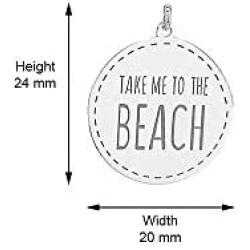 Vanbelle Sterling Silver Jewelry ''Beach-Theme'' Multi-Charm Beach Necklace with Rhodium Plating for Women and Girls