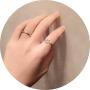Eiffy Zircon Jewish Star of David Ring for Women Simple Open Hexagram Finger Ring Jewelry