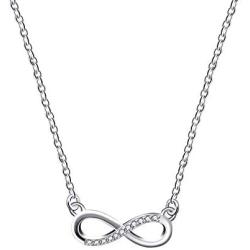Brands Rose Gold & Platinum Plated Infinity Necklace Cubic Zirconia Pave 8 Shaped Pendant Jewelry Gifts for Women Girlfriend ZY056