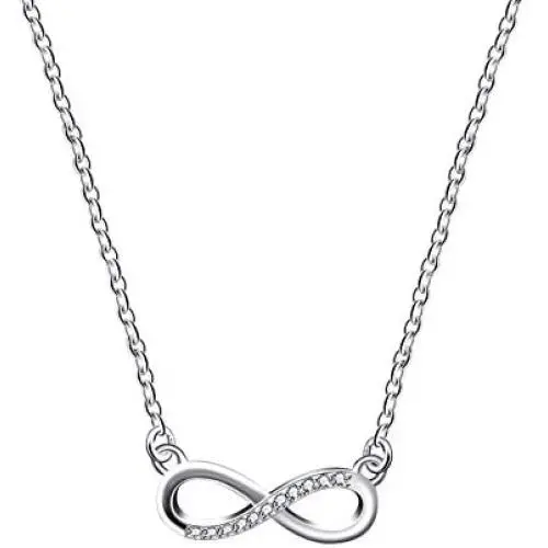 Brands Rose Gold & Platinum Plated Infinity Necklace Cubic Zirconia Pave 8 Shaped Pendant Jewelry Gifts for Women Girlfriend ZY056