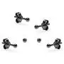 Sterling Silver Small Round Bead Ball Stud Earrings 2mm Unisex Set of 3 for Cartilage Nose Lips Choose Your Color