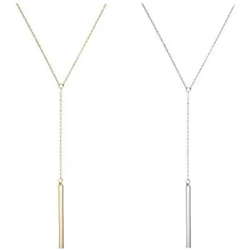 Q﹠YFH 2 Pcs Simple Y Drop Bar Necklace Adjustable Long Bar Pendant Necklace Y Shape Jewelry Minimalist Jewelry for Women Long Stick Drop Dangle Necklace Q﹠YFH 2 Pcs Simple Y Drop Bar Necklace Adjustable Long Bar Pendant Necklace Y Shape Jewelry Minimalist Jewelry for Women Long Stick Drop Dangle Necklace