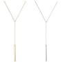 Q﹠YFH 2 Pcs Simple Y Drop Bar Necklace Adjustable Long Bar Pendant Necklace Y Shape Jewelry Minimalist Jewelry for Women Long Stick Drop Dangle Necklace