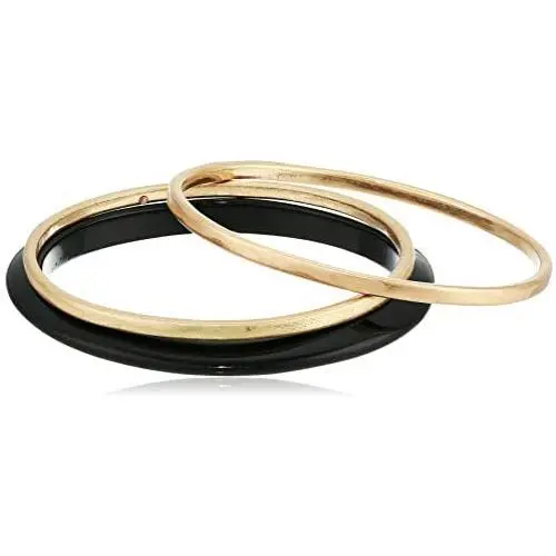 Robert Lee Morris Soho Womens Mixed Bangle Bracelet Set, Black, One Size Robert Lee Morris Soho Womens Mixed Bangle Bracelet Set, Black, One Size