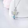 RMREWY Guardian Angel Necklace 925 Sterling Silver Angel with Heart Pendant Necklace Celtic Knot Angel Wing Jewelry Gifts for Women Girlfriend