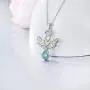 RMREWY Guardian Angel Necklace 925 Sterling Silver Angel with Heart Pendant Necklace Celtic Knot Angel Wing Jewelry Gifts for Women Girlfriend