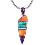Turquoise & Gemstone Pendant Necklace in Sterling Silver 925