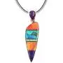 Turquoise & Gemstone Pendant Necklace in Sterling Silver 925 Turquoise & Gemstone Pendant Necklace in Sterling Silver 925