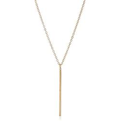 Long Pendant Necklace - Layer Simple Bar Necklace Disc Necklace Minimalist Y Strands for Women Girl