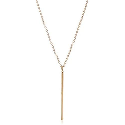 Long Pendant Necklace - Layer Simple Bar Necklace Disc Necklace Minimalist Y Strands for Women Girl