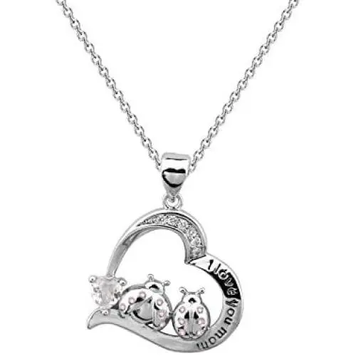 Gzrlyf Ladybug Necklace I Love You Mom Heart Necklace Ladybug Jewelry Gifts for Mother Mother’s Day Gzrlyf Ladybug Necklace I Love You Mom Heart Necklace Ladybug Jewelry Gifts for Mother Mother’s Day