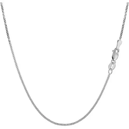 10k SOLID Yellow or White Gold 1.00mm Shiny Diamond-Cut Gourmette Chain Necklace for Pendants and Charms with Lobster-Claw Clasp (16'' 18'' 20'' or 24 inch) 10k SOLID Yellow or White Gold 1.00mm Shiny Diamond-Cut Gourmette Chain Necklace for Pendants and Charms with Lobster-Claw Clasp (16'' 18'' 20'' or 24 inch)