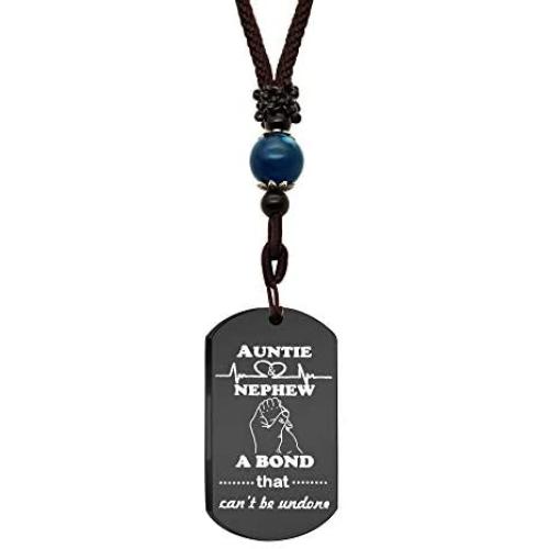 KTENME to Nephew Pendant Necklace Aunt Love Inspirational Dog Tag Neck Lace Christmas Birthday Long Distance Gift