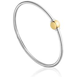 The Traditional Sterling Silver & 14K Yellow Gold Clad Single Ball Threaded Bracelet from Cape Cod…FLEX Style